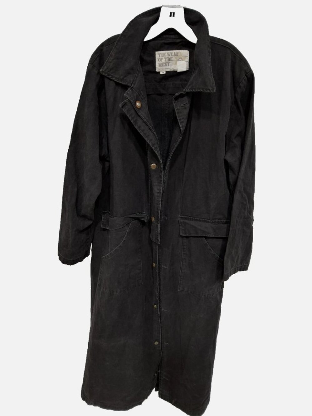 VTG USA Broken Spear Cattle Co Wear Of The West Black Duster Men M YELLOWSTONE